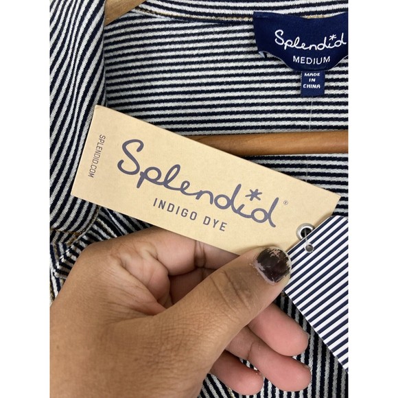 Splendid Starboard Indigo Stripe Cropped Jacket Size M New w/Tags $158 - Picture 4 of 12